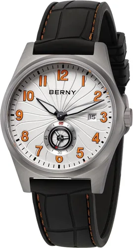 Vista 10 de BERNY Reloj automático de titanio para hombre, relojes de pulsera clásicos para hombre