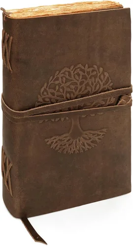 Vista 39 de Diario de cuero para mujeres y hombres, 200 páginas, 5 x 7 pulgadas, regalos para mujeres, diario de viaje, cuaderno de mujer, marcador de 7 chakras