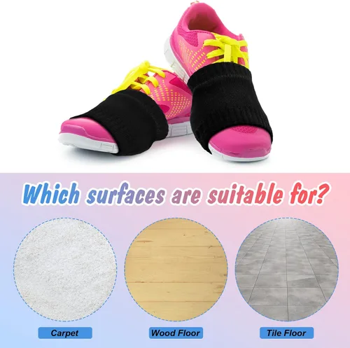 Vista 5 de Haysandy Dance Shoe Covers Over Sneakers Dance Shoe Covers Socks on Smooth Floors for Dancer Women Men Adults