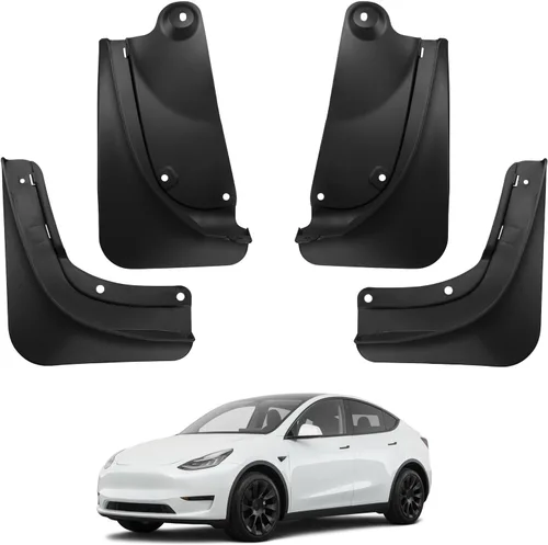 Vista 13 de BASENOR 2017-2023 Tesla Model 3 solapas de barro protectores contra salpicaduras guardabarros (diseño patentado) sin perforación sin cinta