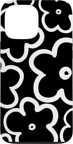 Vista 24 de Cute Flower Pattern Large Wildflower Black and White Floral Case for iPhone 17
