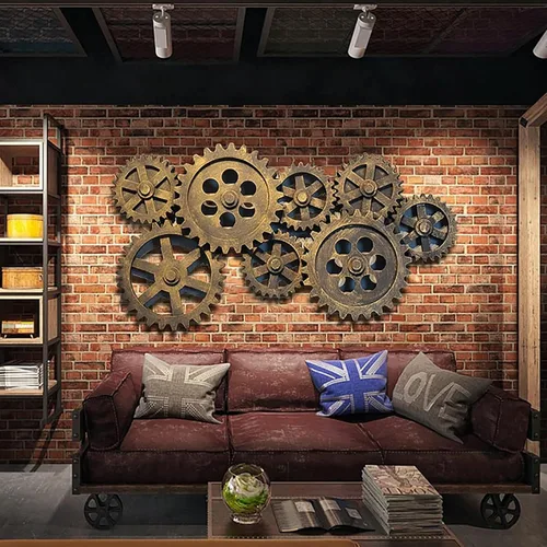 Vista 5 de TsoLay Decoración industrial de decoración de engranajes retro, decoración de pared de engranajes steampunk de 35.4 pulgadas, decoración de pared