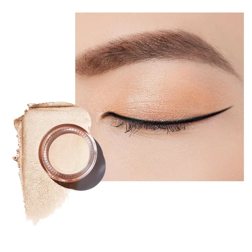 Vista 18 de Oulac Sombra de ojos en crema blanca brillante Iluminador a prueba de agua y sombra de ojos con purpurina de larga duración, color natural