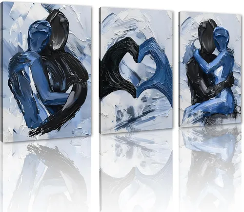Vista 54 de Novatique 3 piezas de arte de pared sexy en blanco y negro para parejas desnudas, decoración de pared abstracta de amor para mujeres y hombres, arte