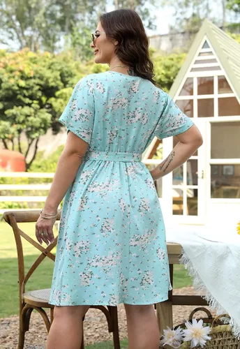 Vista 6 de Nemidor NEM295 - Vestido casual de verano para mujer, con estampado floral y bolsillos