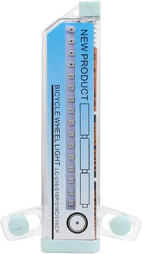 Vista 2 de Yunobi Luces de rueda de bicicleta - Luz de neumático de rueda, 32 patrones atractivos luz de bicicleta de doble pantalla radios luz de conducción