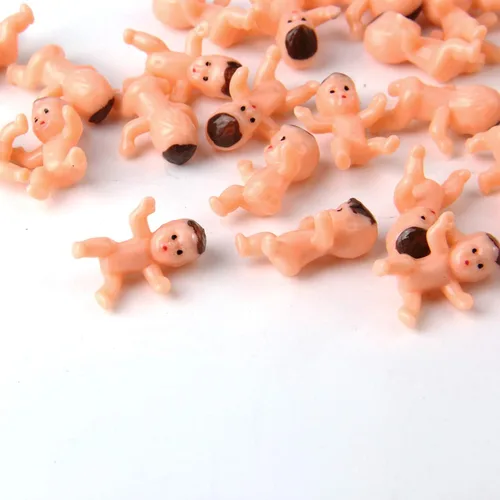 Vista 2 de 36pcs mini bebés de plástico para baby shower, juego de cubitos de hielo, decoraciones de fiesta, juguetes de bebé