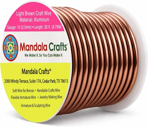 Vista 132 de Mandala Crafts - Alambre de aluminio anodizado de calibre 22 para hacer joyas - 137.2 m de alambre flexible surtido y coloreado - Doble para bonsái