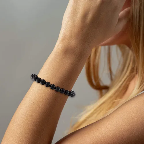 Vista 6 de Seyaa Pulsera de yoga para aliviar el estrés y la ansiedad, piedra de cristal natural, regalos curativos para mujeres, hombres y adolescentes