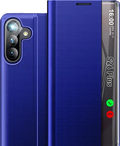 Vista 89 de Funda de teléfono para Samsung Galaxy A16 5G, Clear View Window Funda delgada de lujo para teléfono Galaxy A16 con soporte, funda protectora