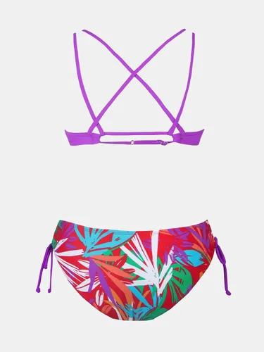 Vista 6 de CUPSHE Traje de baño de dos piezas para mujer, traje de baño con tirantes cruzados en la espalda y tirantes delgados dobles