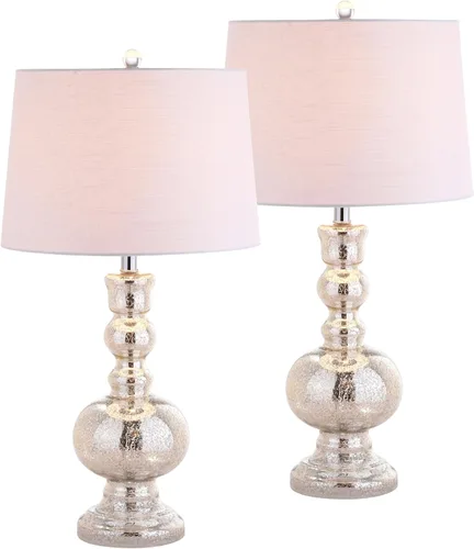 Vista 12 de JONATHAN Y Juego de 2 lámparas de mesa de cristal azul marino de 28.5 pulgadas para decoración de sala de estar, dormitorio, lámparas de noche