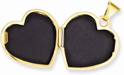 Vista 3 de Medallón de corazón liso de oro amarillo de 14 quilates 0.787x0.591 in, Metal