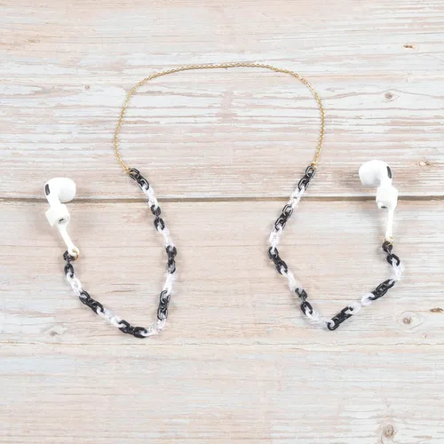 Vista 3 de Cadena magnética antipérdida para mujer, cadena de cuentas de ojo dorado compatible con Airpods Pro, 1,2 3