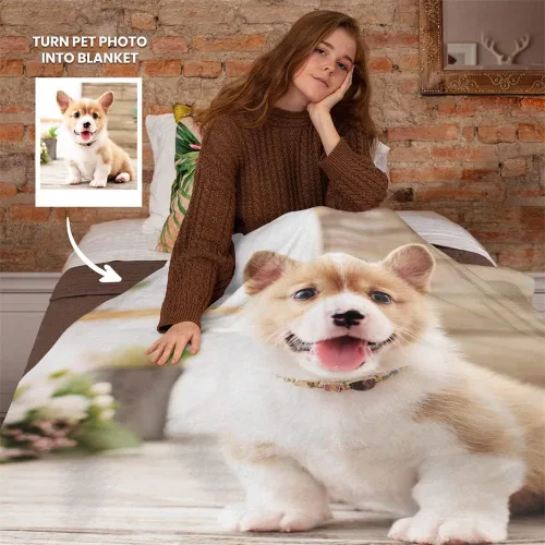 Vista 2 de VEELU Manta personalizada con imagen, mantas de fotos personalizadas con imagen, manta para el día de la madre para mamá papá, regalos