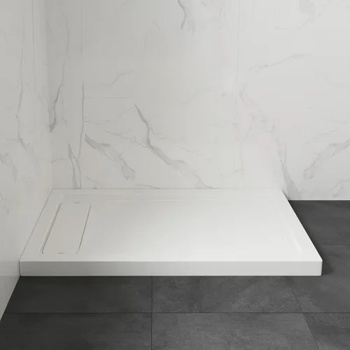Vista 2 de OVE Decors - Base de ducha de 48 x 32 pulgadas, drenaje reversible, color blanco