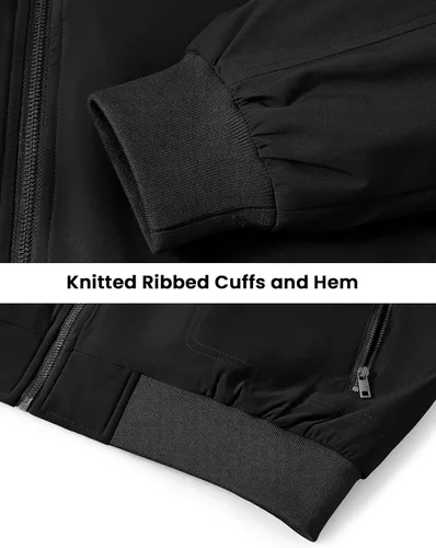 Vista 6 de BGOWATU Chaqueta para hombre con aislamiento para otoño e invierno, con cremallera, a prueba de viento, acolchadas, abrigos, abrigos, informales