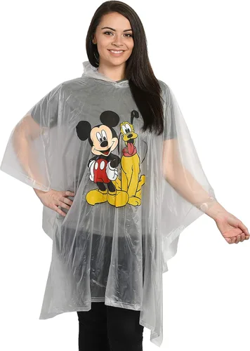 Vista 2 de Disney Mickey Mouse - Poncho de lluvia con capucha, estampado unisex para adultos