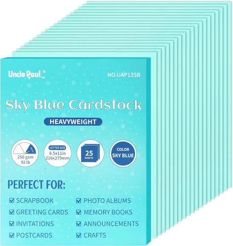 Vista 19 de 24 hojas de papel de cartulina de 6 colores de 8.5 x 11 pulgadas, papel de doble cara de 92 libras/8.82 oz/m², papel grueso de construcción