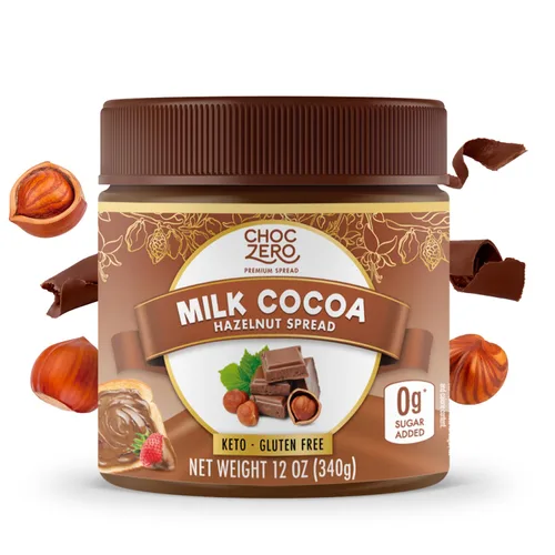 Vista 7 de ChocZero Crema de chocolate amargo con avellana sin azúcar, vegano, tarro de 12 onzas Sin alcoholes de azúcar, keto, bajo en carbohidratos, alto