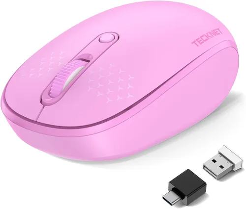 Vista 9 de TECKNET Ratón Inalámbrico Bluetooth (BT5.0/3.0 & 2.4G) Clic Silencioso Compacto y Portátil USB Óptico para Computadora, Ratón Bluetooth para Laptop