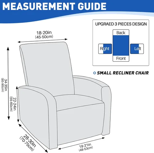 Vista 5 de MAXIJIN Fundas impermeables para sillas reclinables pequeñas de 3 piezas, fundas reclinables que se mantienen en su lugar, fundas reclinables Lazy