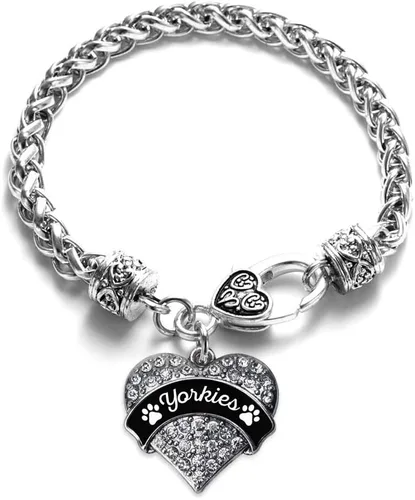 Vista 52 de Inspired Silver - Pulsera de plata con dije de corazón pavé con joyas de circonita cúbica