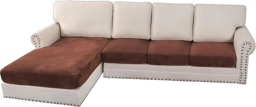 Vista 134 de H.VERSAILTEX Funda de cojín elástica de terciopelo para sofá, funda de cojín de felpa para cojines de silla, protector de muebles, cojín de asiento