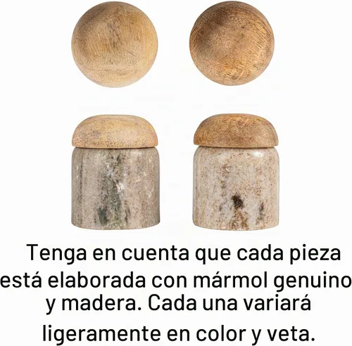 Vista 2 de Creative Co-Op Tapa de madera con diseño de mármol moderno, recipiente natural Beige