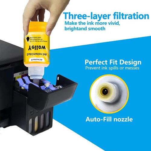 Vista 3 de LCL Repuesto de tinta de sublimación de autollenado T49M de 4 x 4.7 fl oz para impresora de sublimación de tinte SureColor F170 F570