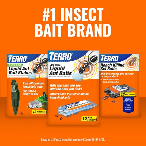 Vista 6 de TERRO T300 cebos líquidos para hormigas, 6 unidades, 2 - unidades Borax Formula, Kills the Queen & the Entire Colony, Liquid Ant Baits Indoor