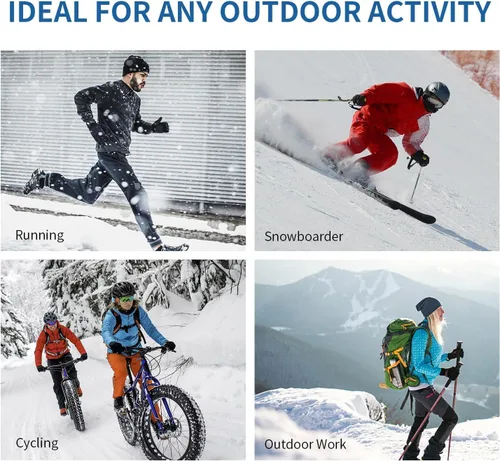 Vista 8 de Guantes de invierno, guantes antideslizantes para pantalla táctil, guantes de ciclismo resistentes al viento, guantes térmicos para clima frío