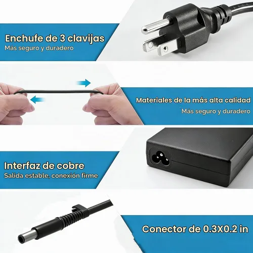 Vista 4 de HNHTKJ Cargador de 150 W, 7,4 × 0.2 in, apto para cable de alimentación HP