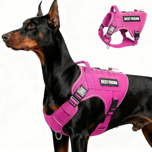 Vista 11 de Arnés Táctico para Perros Talla Pequeña, Sin Tirones Chaleco Militar para Perros con Asa, Arnés Reflectante de Servicio Pesado para Mascotas