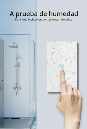 Vista 2 de HomeKit Interruptor inteligente WiFi de pared, interruptor de luz, panel de vidrio, control remoto inalámbrico con función de temporizador