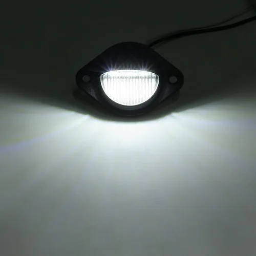 Vista 5 de Justech 2 luces LED para placa de matrícula de 3 luces impermeables, resistentes a los golpes, 12 V 24 V para camiones, SUV, remolques, caravanas