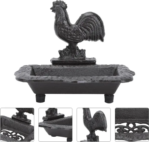 Vista 5 de NUOBESTY Antique Iron Wrought Soap Container Decorative Soap Box Retro Style for Home Bathroom Shower Holder