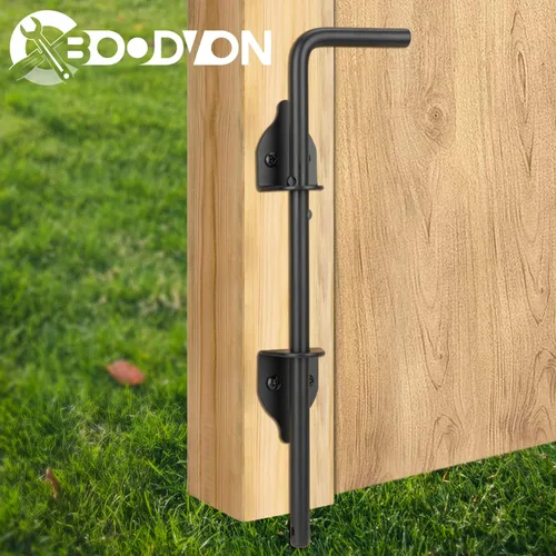 Vista 7 de Perno de Caña de 12 Pulgadas para Puerta, Varilla de Caída, Herraje Resistente para Puerta, Pestillo de Suelo para Cercas de Madera, Tope