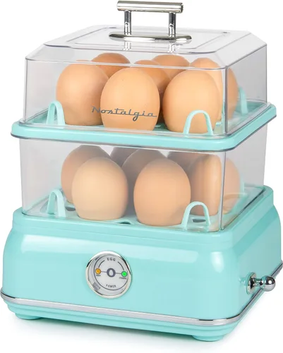 Vista 10 de [Usado] Nostalgia Olla eléctrica retro grande para huevos duros, 7 capacidades, escalfado, revuelto, tortillas, blancos, sándwiches, para dietas