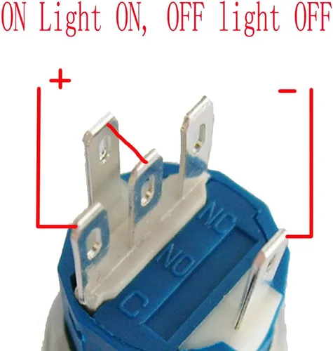 Vista 8 de ESUPPORT Interruptor de palanca de botón de bocina de altavoz momentáneo de coche de 12 V 0.748 in Azul claro