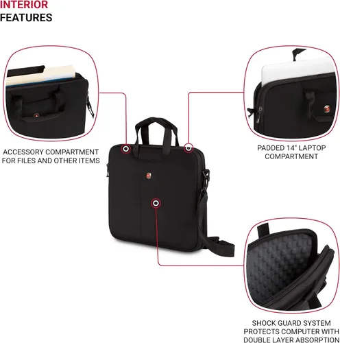 Vista 3 de Wenger Equipaje Slimcase Legacy, Negro -, Legacy 14.1" Ultra Computer Slimcase Negro maletín para computadora