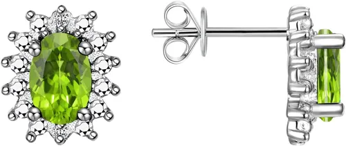 Vista 2 de Rylos Conjunto de piedra natal de plata esterlina para mujer anillo, pendiente y collar colgante. Piedras preciosas y diamantes genuinos, piedra