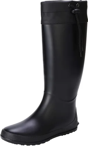 Vista 3 de Asgard Botas de lluvia altas plegables para mujer, botas de jardín de goma impermeables, botas de barro planas ultraligeras, no para pantorrillas
