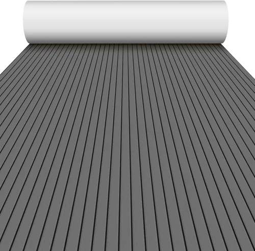 Vista 6 de Alfombra de espuma EVA para cubierta de 94 x 45/35/16 de teca sintética, antideslizante, autoadhesiva, tapete de espuma para lanchas de motor