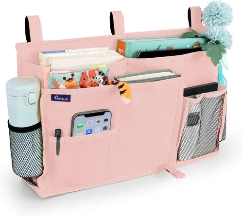 Vista 18 de Surblue Organizador de cama colgante para mesita de noche, bolsa de almacenamiento con bolsillo para literas y camas de hospital, habitaciones