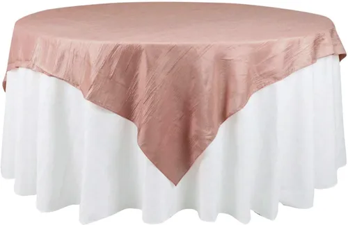 Vista 21 de Efavormart - Mantel cuadrado de tafetán arrugado de acordeón beige de 72 x 72 pulgadas