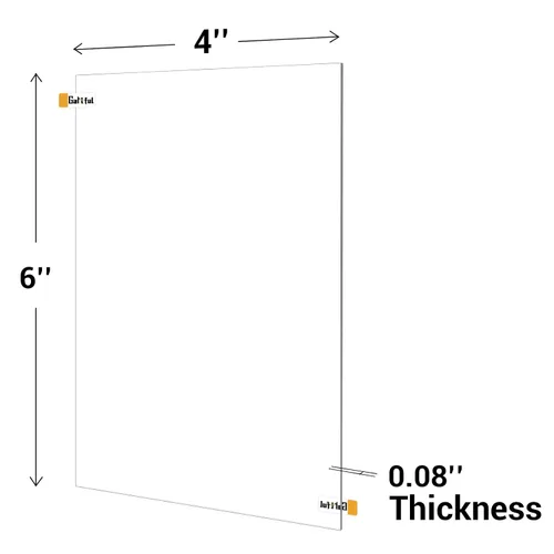 Vista 2 de Hojas de acrílico transparente de 0.079 pulgadas de grosor, paquete de 6 paneles de plexiglás con película protectora, tablero de plástico