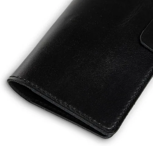Vista 19 de PEGAI Handmade Minimalist Design Checkbook Cover 100% Distressed Full Grain Horse Leather Checkbook Wallet Business Checkbook Binder Clark