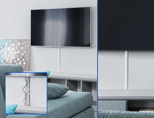 Vista 6 de ZhiYo - Ocultador de cable de 34 pulgadas para 2-4 cables de TV de pared, 1.4 pulgadas de ancho x 0.7 pulgadas de alto, color blanco Split-Hinge