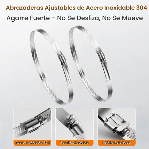 Vista 6 de QILIPSU Kits de montaje de poste, soportes de acero inoxidable 304 de 6.9 x 1.9 pulgadas con abrazaderas ajustables de 2 a 8 pulgadas para cajas